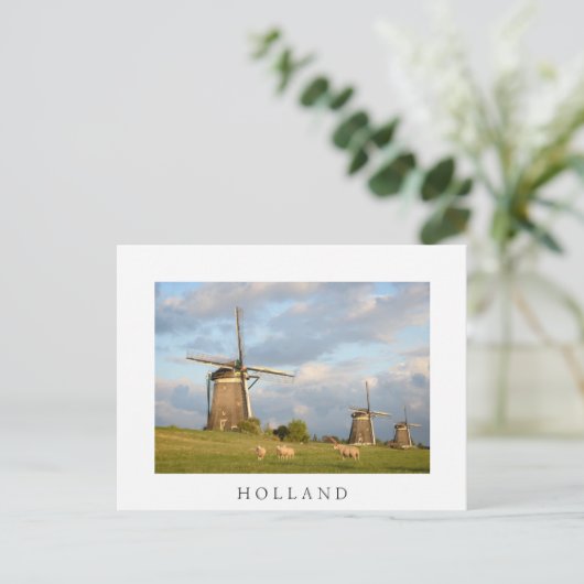 Landschap met windmolens en schapen briefkaart (Staand voorkant)