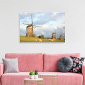 Landschap met windmolens en schapen canvas afdruk (Insitu (Woonkamer))