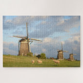 Landschap met windmolens en schapen legpuzzel (Horizontaal)