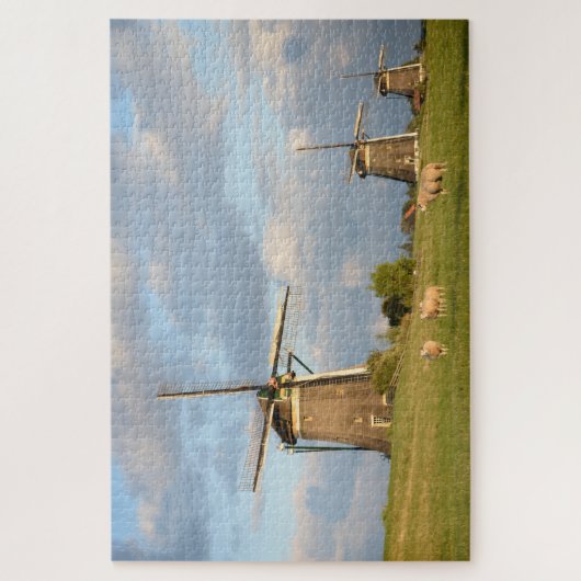 Landschap met windmolens en schapen legpuzzel (Verticaal)