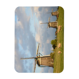 Landschap met windmolens en schapen magneet