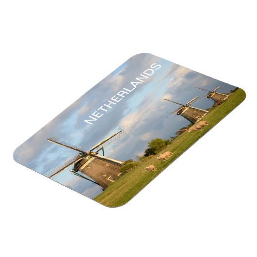 Landschap met windmolens en schapen magneet (Linkerzijde)