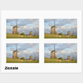 Landschap met windmolens en schapen rechthoekige sticker (Vel)