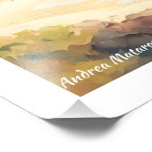 Landschap met zee- en zeilschepen foto afdruk (Hoek)