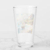 Landschap met zee- en zeilschepen glas (Achterkant)