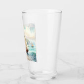 Landschap met zee- en zeilschepen glas (Links)