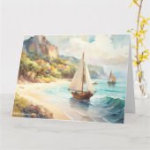 Landschap met zee- en zeilschepen kaart (Gele Bloem)