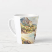 Landschap met zee- en zeilschepen latte mok (Linkerhoek)