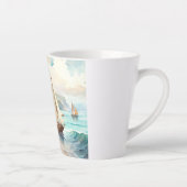 Landschap met zee- en zeilschepen latte mok (Rechts)