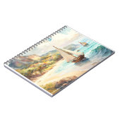 Landschap met zee- en zeilschepen notitieboek (Linkerzijde)
