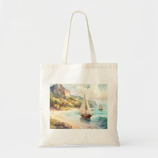 Landschap met zee- en zeilschepen tote bag (Voorkant)