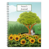 Landschap met zonnebloemen/Jouw naam toevoegen Jou Notitieboek (Voorkant)