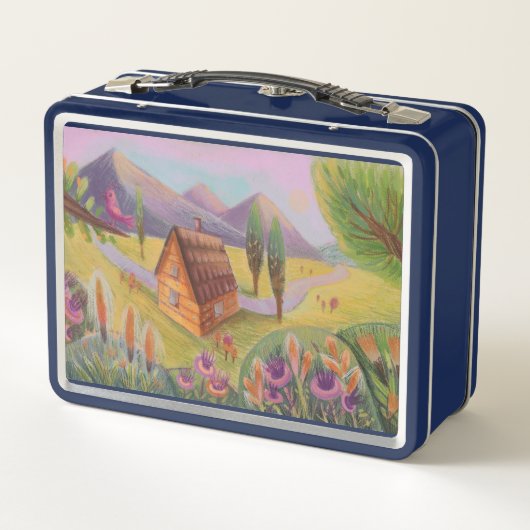 Landschap Metalen Lunch Box (Achterkant)