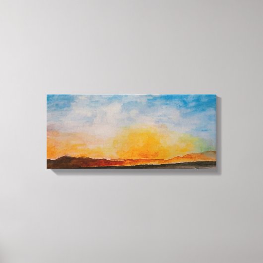 Landschap Missoula Montana Waterverf Canvas Afdruk (Voorkant)