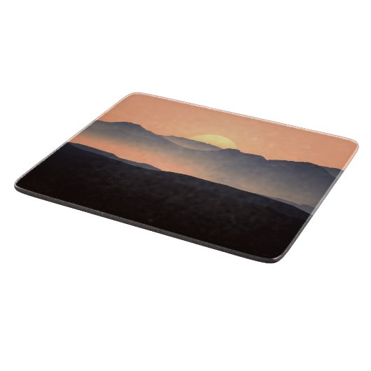 Landschap Misty Mountains Snijplank (Hoek)