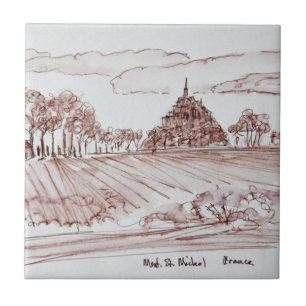 Landschap Mont Saint-Michel Normandië, Frankrijk Tegeltje
