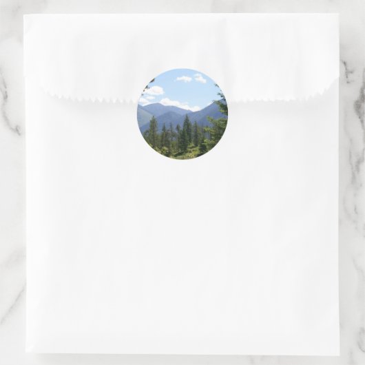 Landschap Montana Ronde Sticker (Tas)