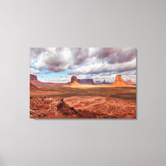 Landschap Monument Valley, AZ Canvas Afdruk (Voorkant)