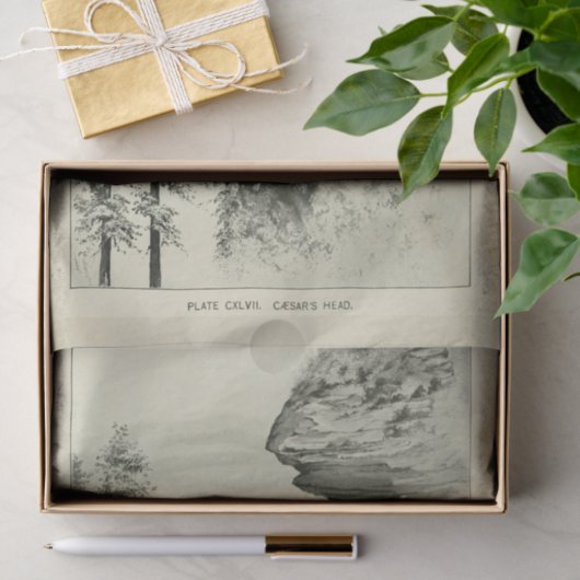 Landschap Mountain Cliff Ephemera Decoupage Tissuepapier (Geschenk)