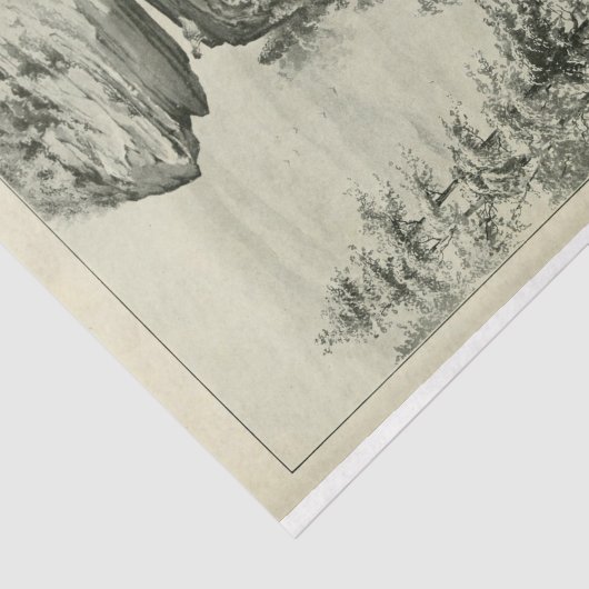 Landschap Mountain Cliff Ephemera Decoupage Tissuepapier (Detail)