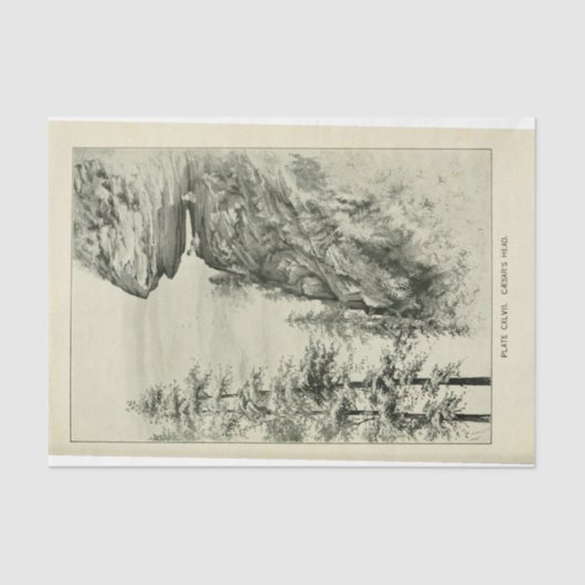 Landschap Mountain Cliff Ephemera Decoupage Tissuepapier (Voorkant)