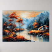 Landschap nabij Lake Modern Art Poster (Voorkant)