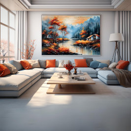 Landschap nabij Lake Modern Art Poster