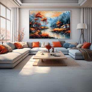 Landschap nabij Lake Modern Art Poster