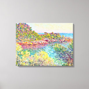 Landschap nabij Monte Carlo (door Claude Monet) Canvas Afdruk
