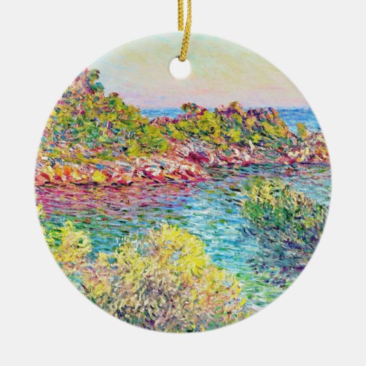 Landschap nabij Monte Carlo (door Claude Monet) Keramisch Ornament (Voorkant)