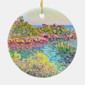 Landschap nabij Monte Carlo (door Claude Monet) Keramisch Ornament (Achterkant)