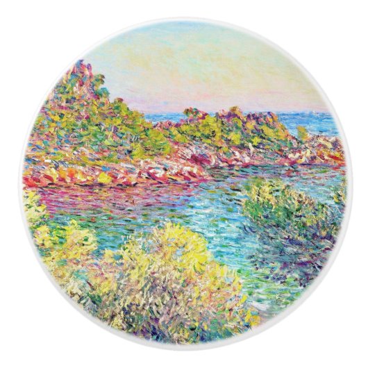 Landschap nabij Monte Carlo (door Claude Monet) Keramische Knop (Voorkant)