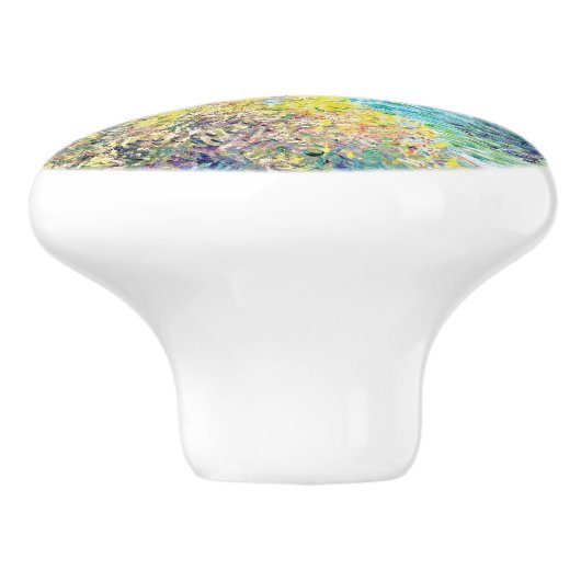 Landschap nabij Monte Carlo (door Claude Monet) Keramische Knop (Zijkant)