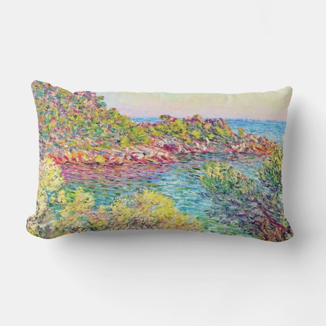 Landschap nabij Monte Carlo (door Claude Monet) Kussen (Voorkant)