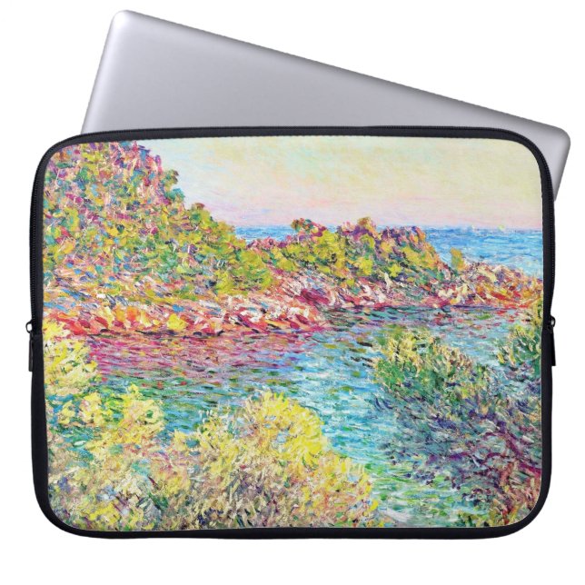 Landschap nabij Monte Carlo (door Claude Monet) Laptop Sleeve (Voorkant)
