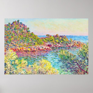 Landschap nabij Monte Carlo (door Claude Monet) Poster