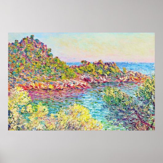 Landschap nabij Monte Carlo (door Claude Monet) Poster (Voorkant)