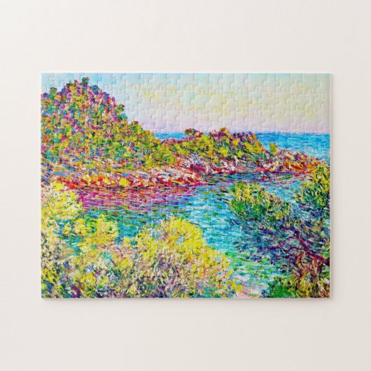 Landschap nabij Montecarlo Claude Monet levendige  Legpuzzel (Horizontaal)