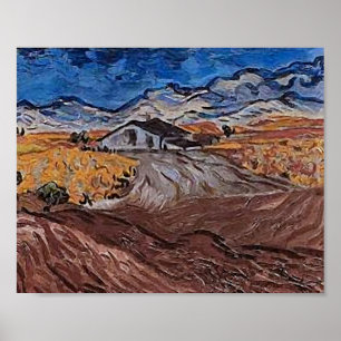Landschap nabij Saint-Rémy Van Gogh Fine Art Poster