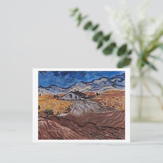 Landschap nabij Saint-Rémy, Vincent van Gogh Briefkaart (Staand voorkant)