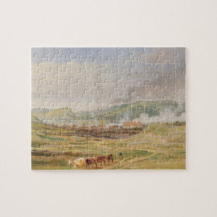 Landschap nabij Swansea, South Wales (olie op het  Legpuzzel