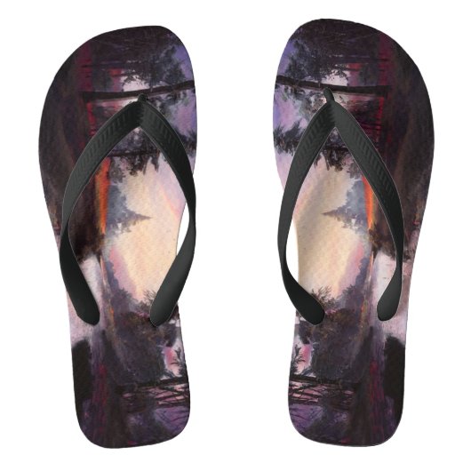 Landschap Natuur Bos Op Maat Gemaakte Flip Flops (Voetbed)