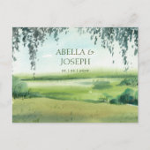 Landschap natuur grasbomen bruiloft uitnodiging briefkaart (Voorkant)