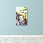 Landschap Natuur River Waterverf Print Canvas (Insitu (Houten vloer))