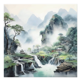 Landschap Natuur Traditioneel Foto Afdruk