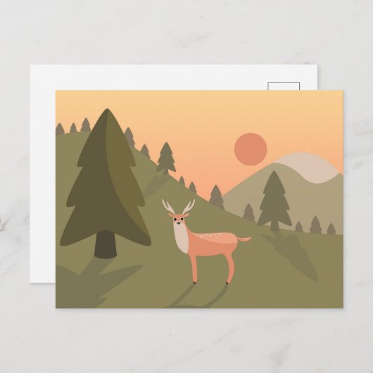 Landschap Natuur van het Deer-gebergte Wilde Park  Briefkaart (Voorkant / Achterkant)