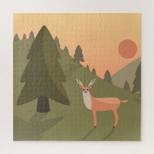 Landschap Natuur van het Deer-gebergte Wilde Park  Legpuzzel