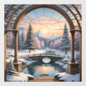 Landschap natuur zonsondergang Lake Mountain Raamsticker (Vel)