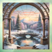 Landschap natuur zonsondergang Lake Mountain Raamsticker (Vel 3)