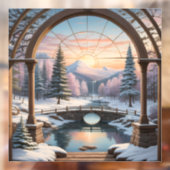 Landschap natuur zonsondergang Lake Mountain Raamsticker (Vel 2)